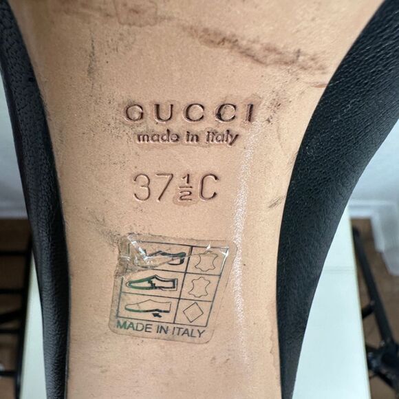 Gucci Black Leather Pointed Toe Ankle Boots Size 37 1/2 US 7 1/2 Original Box - Picture 15 of 16